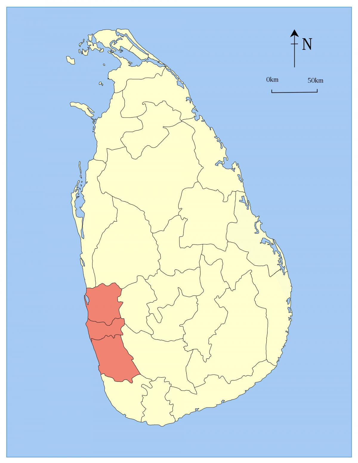 kart Şri-Lanka, qərb əyaləti