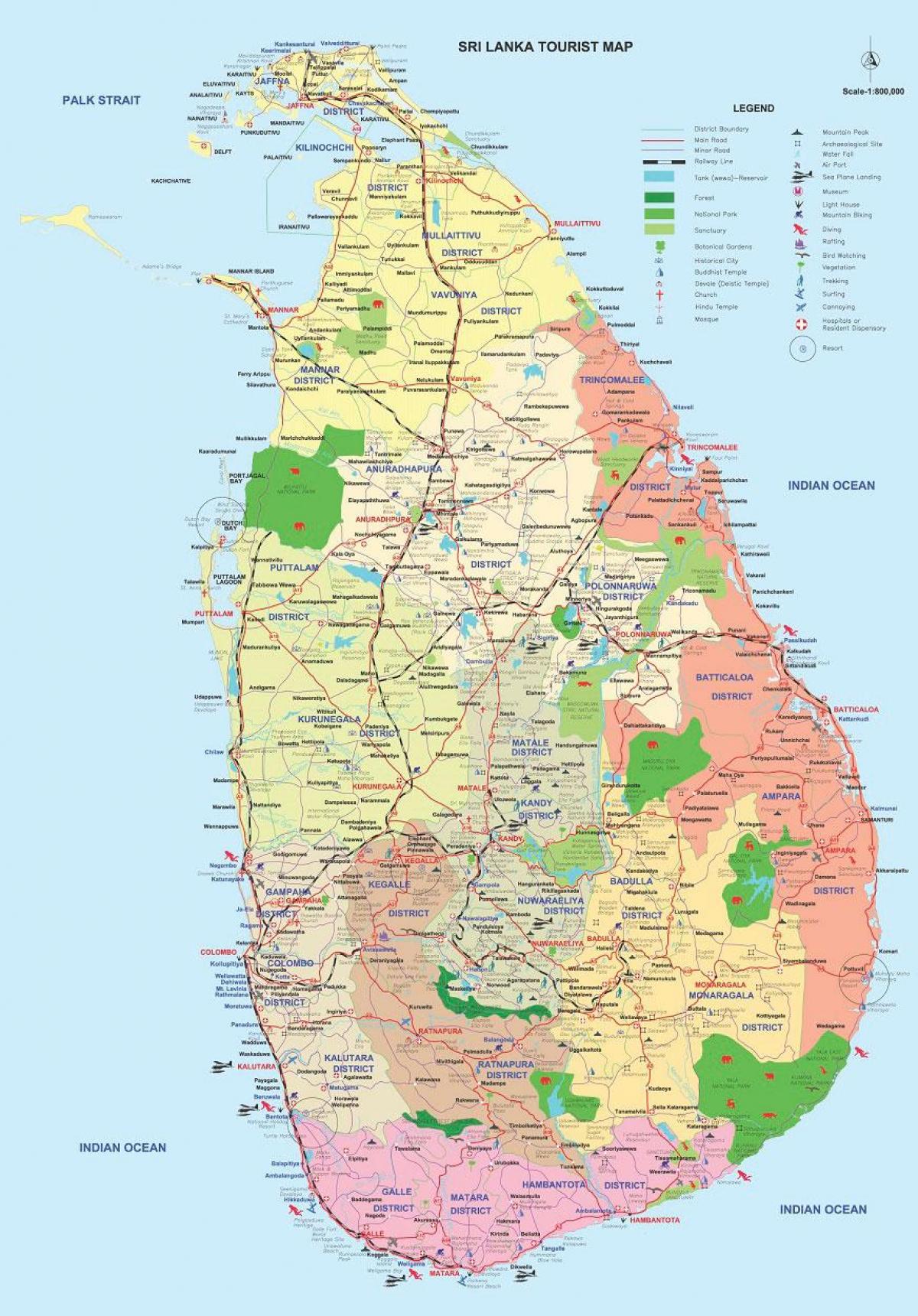 Şri-Lanka Ампара rayonu xəritədə