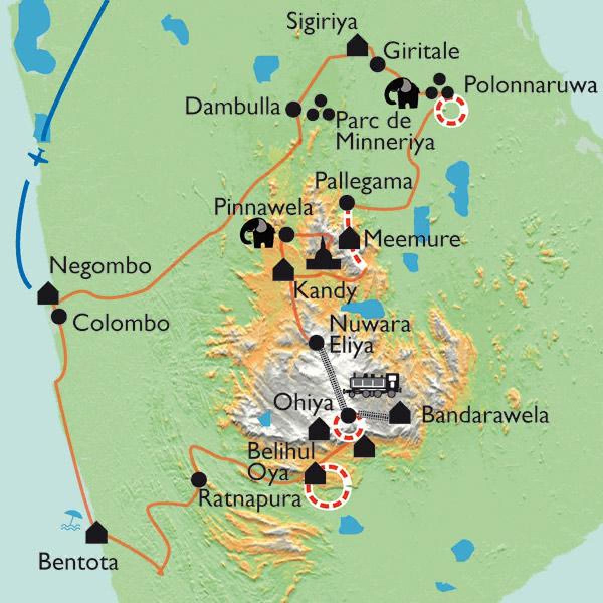 Şri-Lanka xəritədə Сигирии