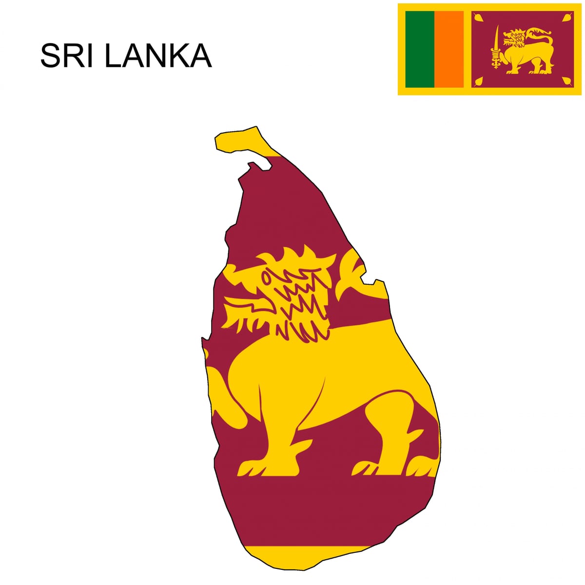 kart bayraq Şri-Lanka 