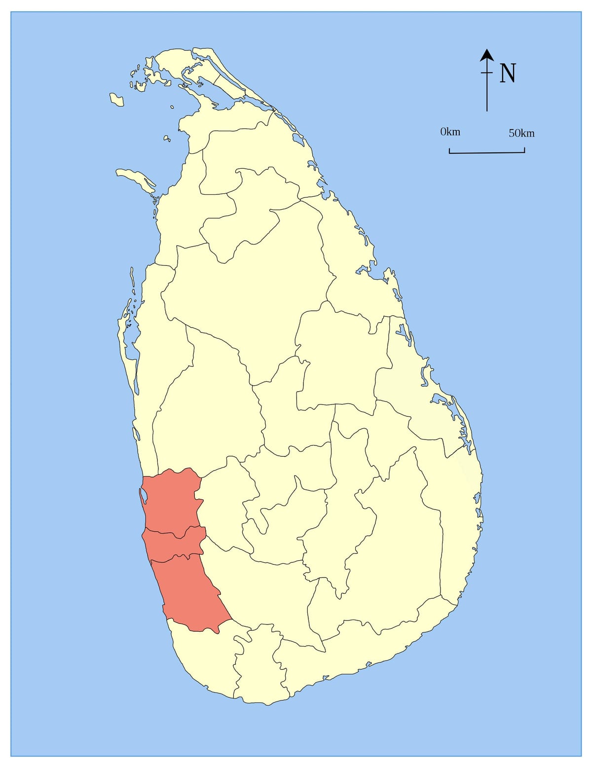 kart Şri-Lanka, qərb əyaləti