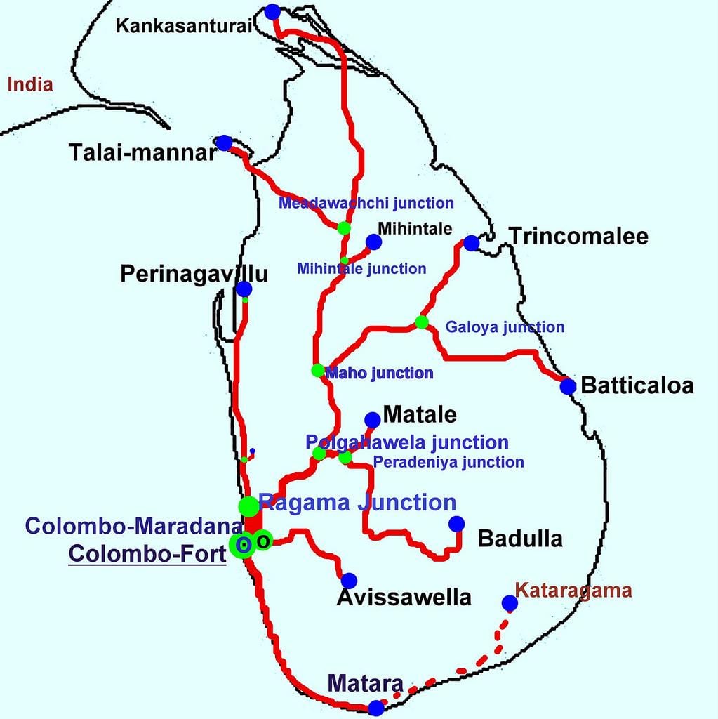 qatar Şri-Lanka xəritə