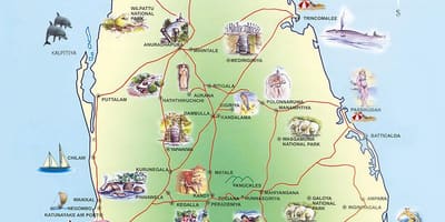 Turistik Şri-Lanka xəritədə