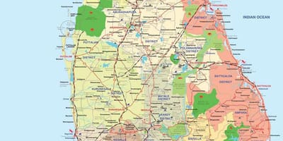 Şri-Lanka Ампара rayonu xəritədə