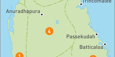 Kart Şri-Lanka regionların