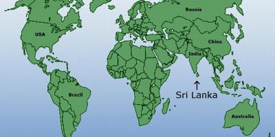 Dünyanın xəritəsi gösteren Şri-Lanka